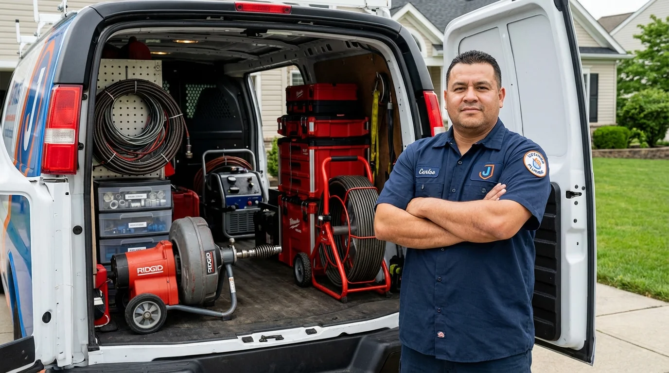 Professional drain cleaning equipment and Johns Plumbing LLC plumber in Elk River